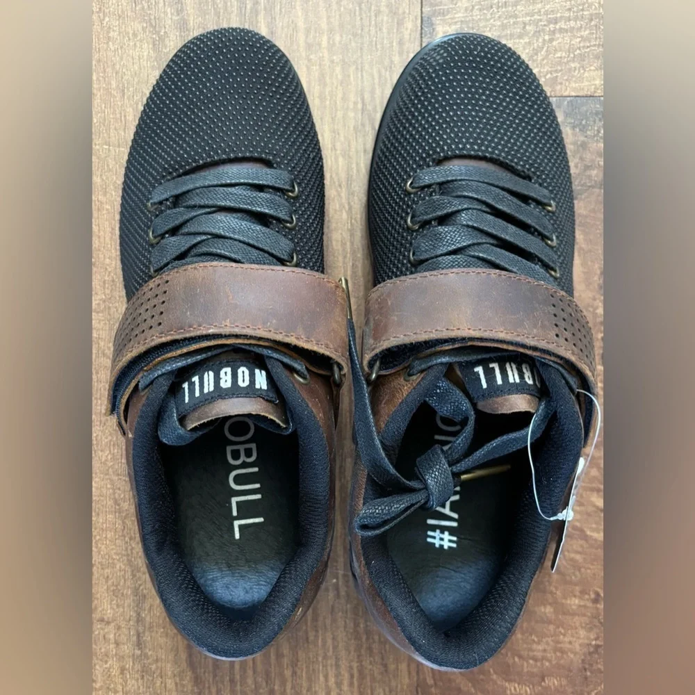 NOBULL lifter shoes NWT NEW black brown coffee leather sz 5 woman 3.5 3 1/2 men